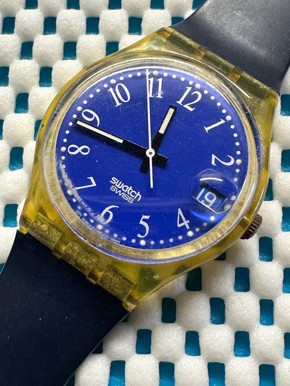 Swatch Watch Blu Lui GK400 Vintage 1992